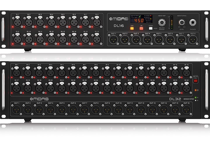 Complément du parc avec 1 DL16 et 1 DL32 Midas pour les consoles M32R Live…